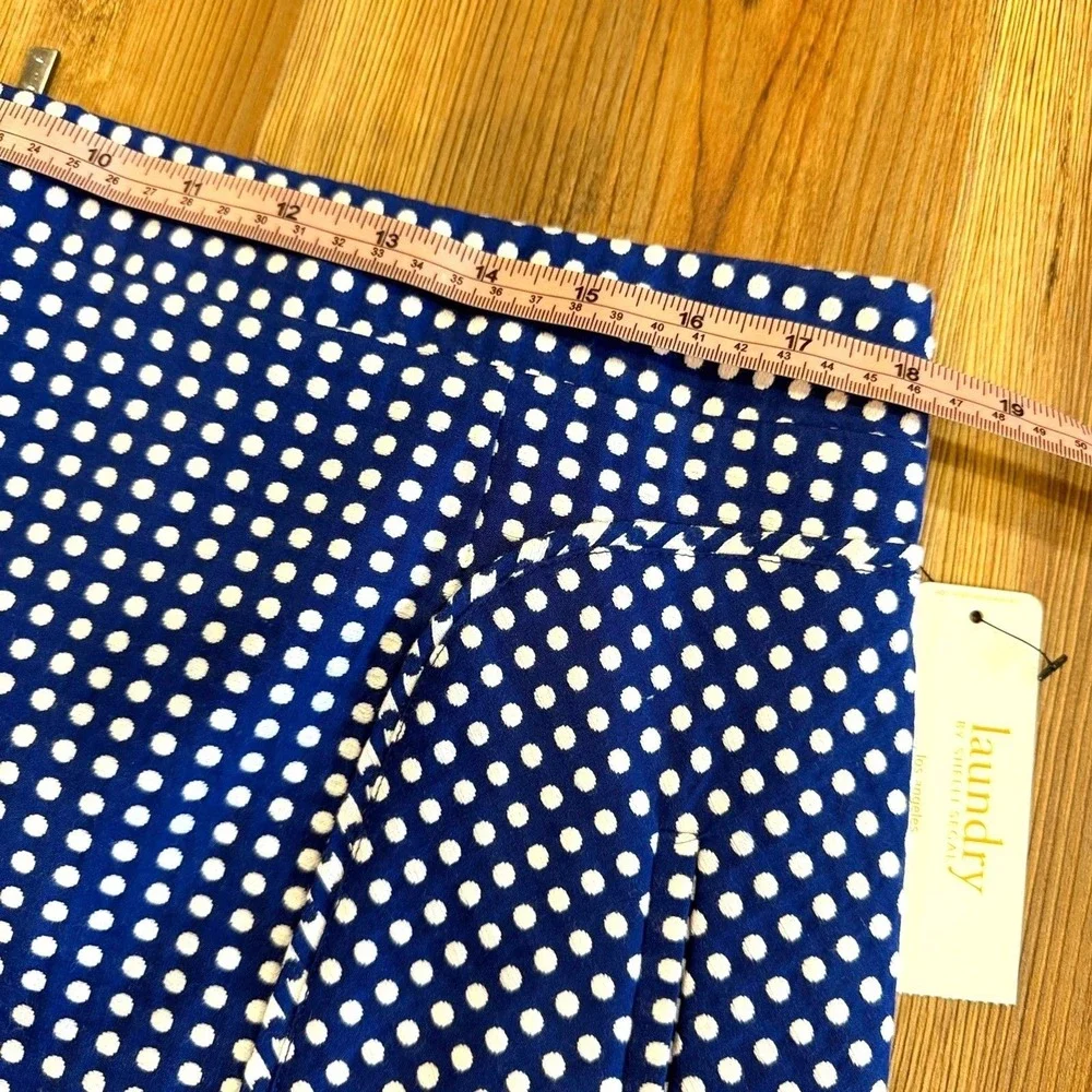 Laundry by Shelli‎ Segal Skirt Suit Womens 14 Blue Polka Dot 2-Piece Set NWT